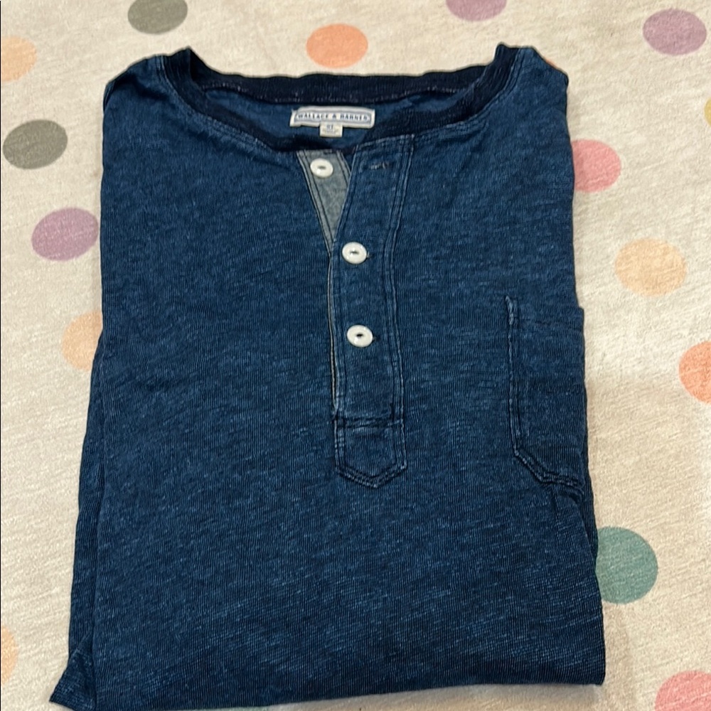 Men's Blue Henley Shirt